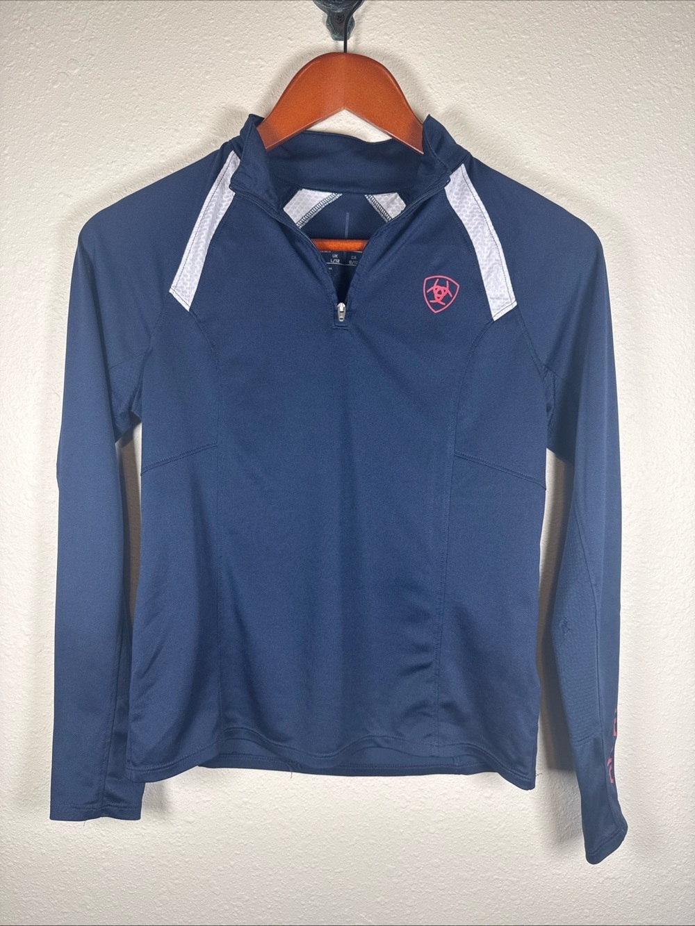 Ariat Sunstopper Youth Long Sleeve Quarter Zip Navy L/12 Equestrian